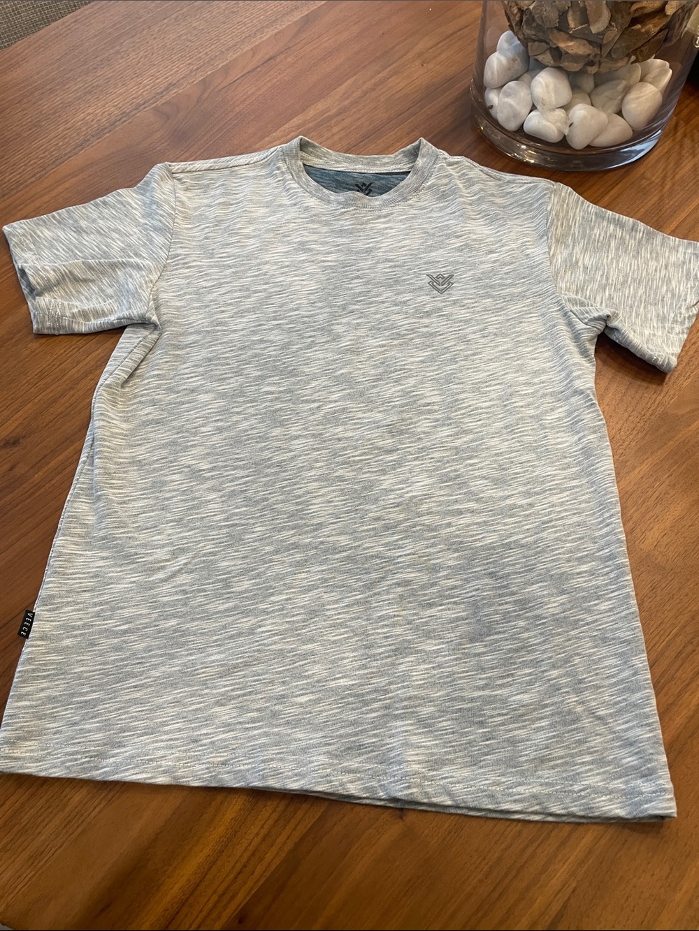 Youth or Young Men's Heather Gray Short-Sleeve Crewneck Shirt